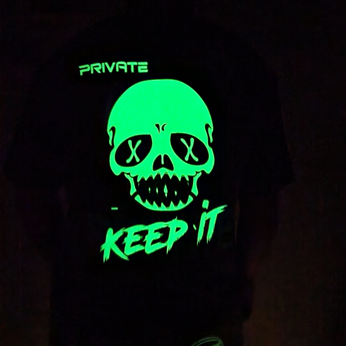 Private Sneakers Keep It Private T-Shirt Pine Green Glow In The Dark