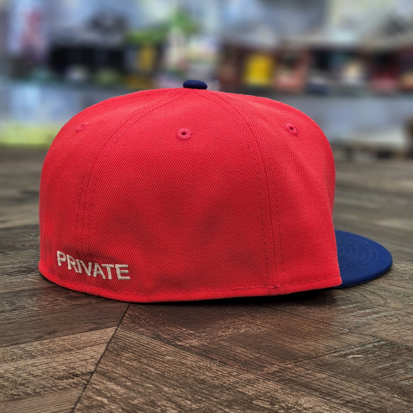 Private Sneakers x New Era 59Fifty Fitted Bone P PK Fire Back