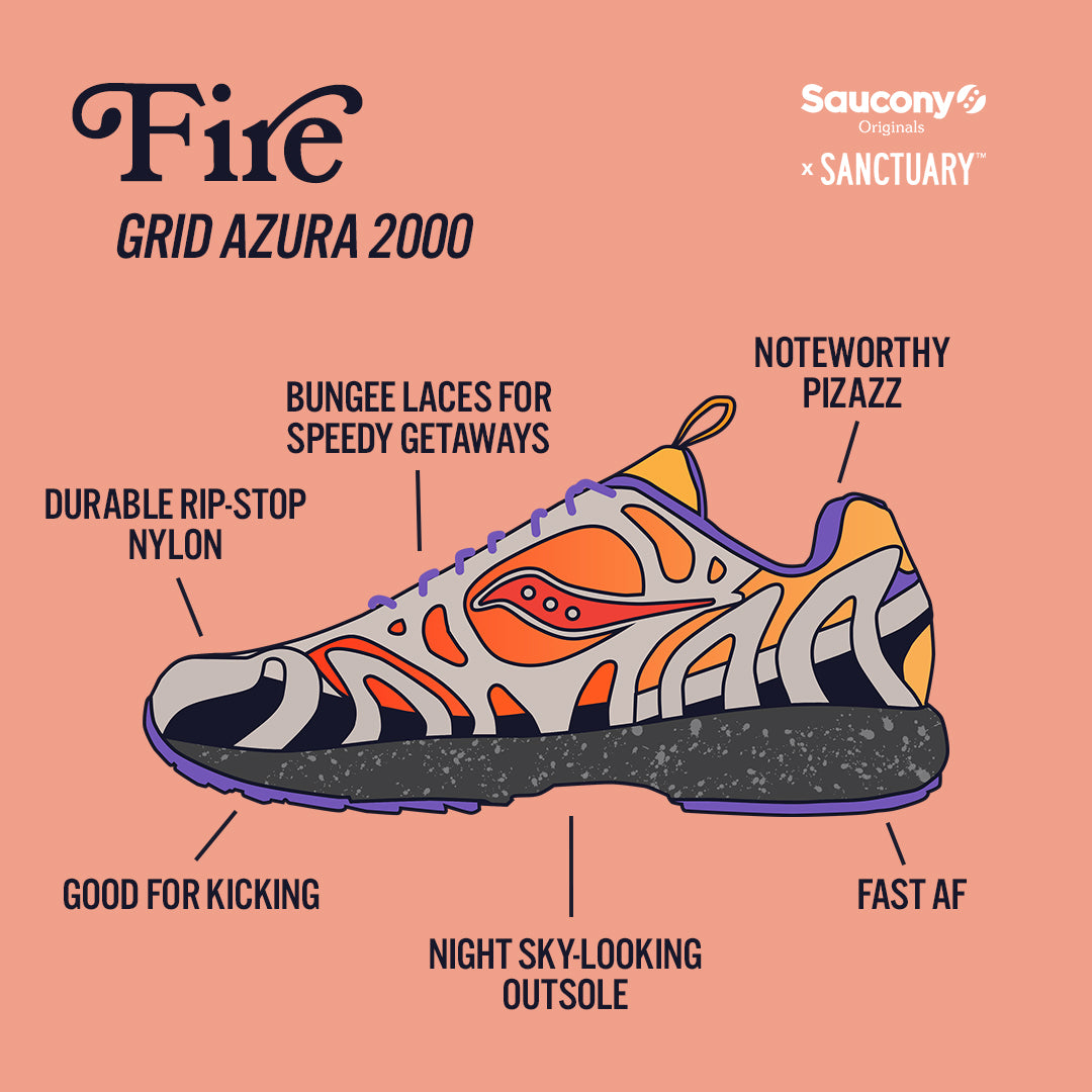 Saucony Grid Azura Astrotrail Pack - Fire