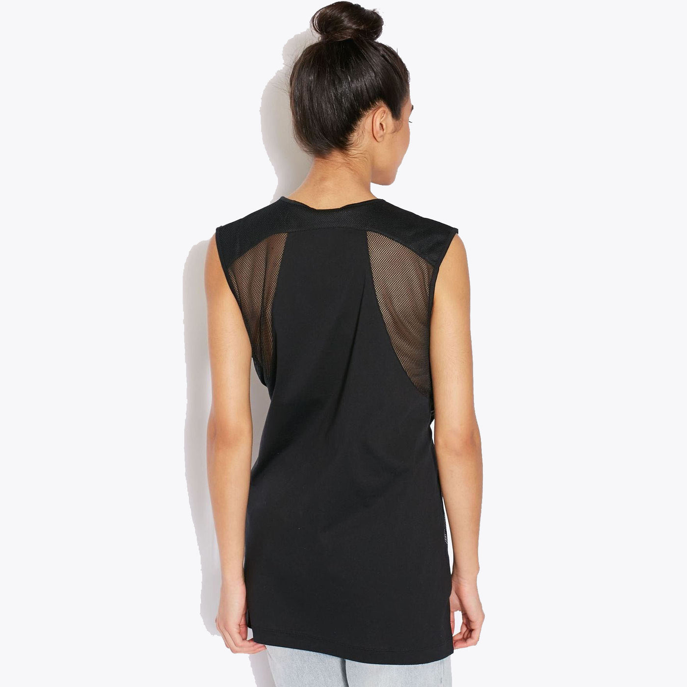 Women Nike T-Shirt Sleeveless Bonded Top Black
