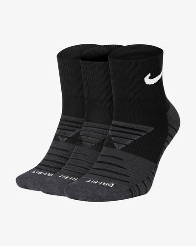Nike Everyday Max Cushioned 3 Pack Quarter Socks Black