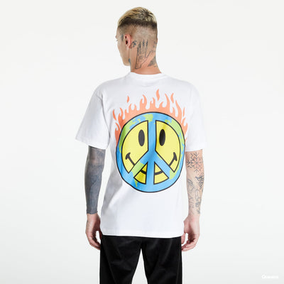 Market Smiley Earth On Fire T-Shirt White