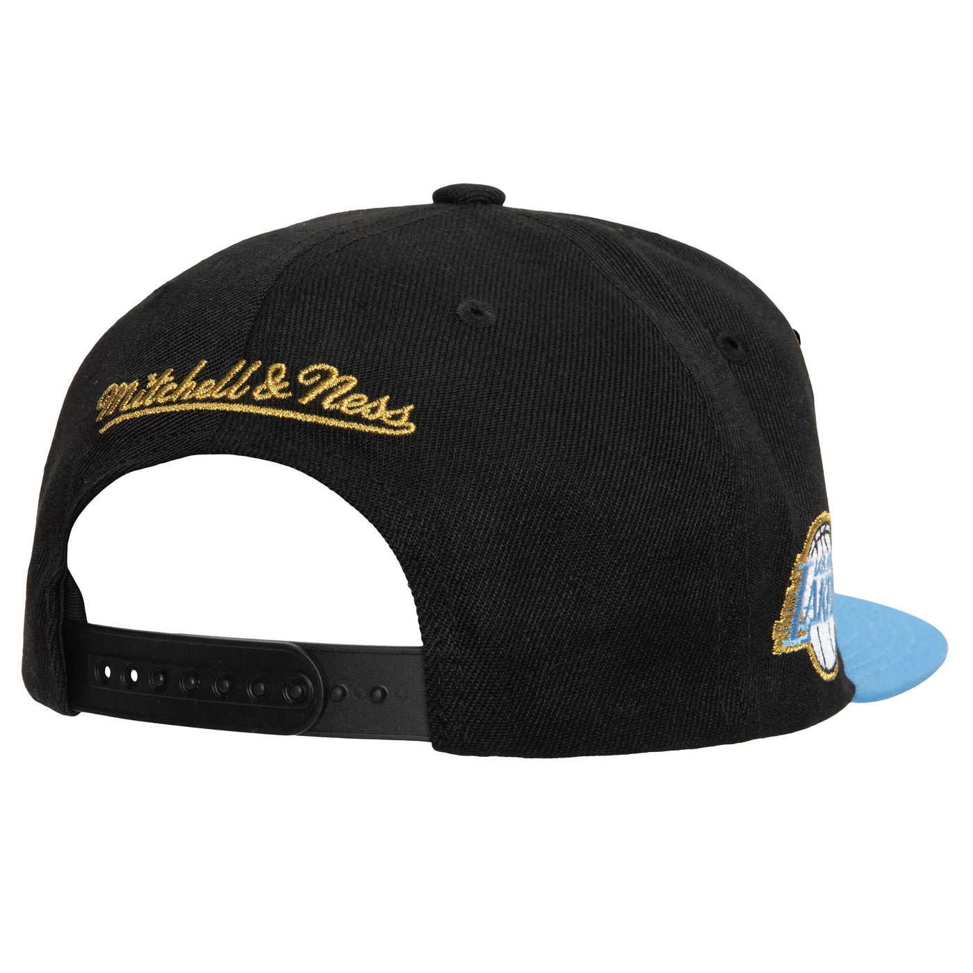 Mitchell & Ness 75th Anniversary Gold Snapback Hat Los Angeles Lakers Black Back