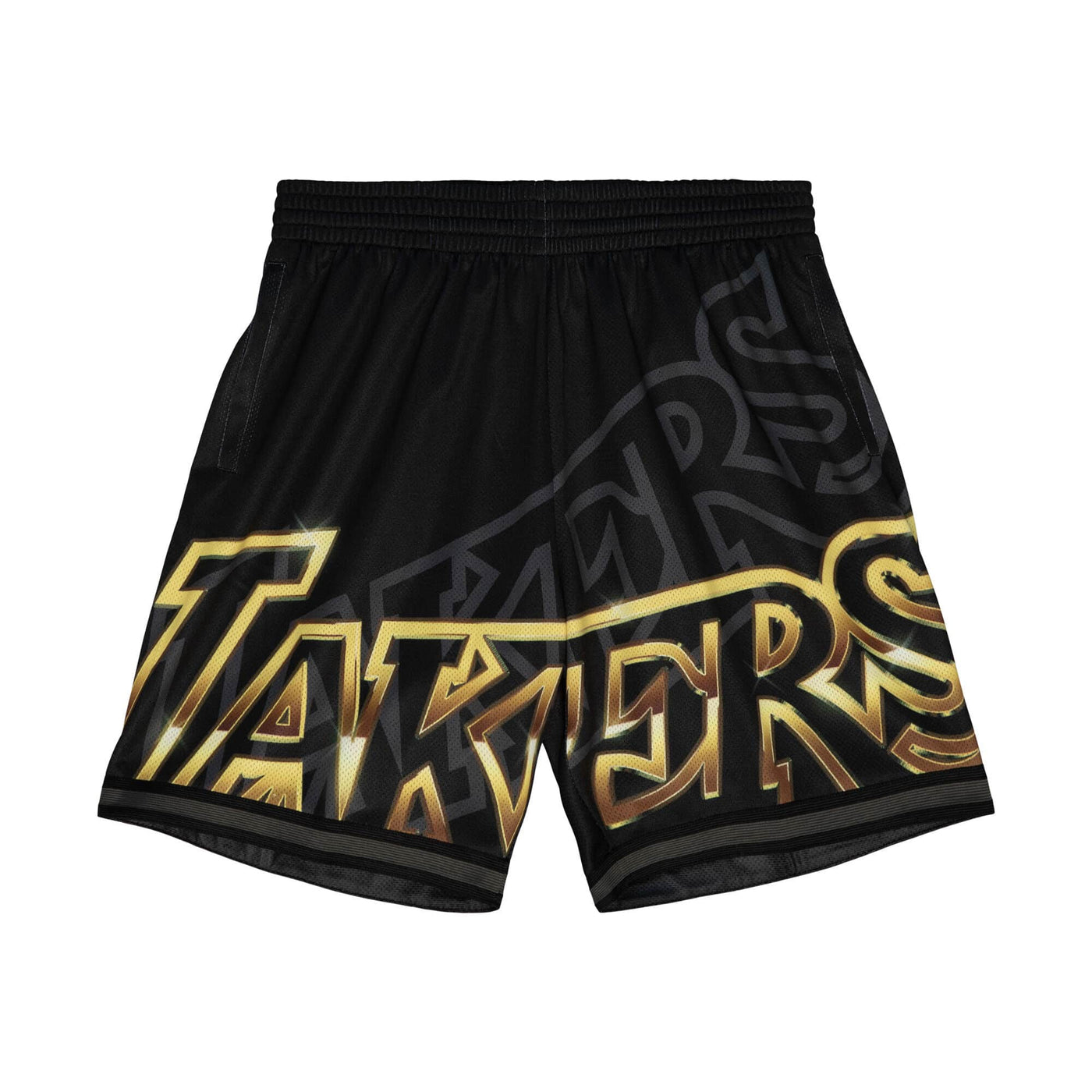 Mitchell & Ness Big Face 4.0 Fashion Shorts Los Angeles Lakers Black Gold Front
