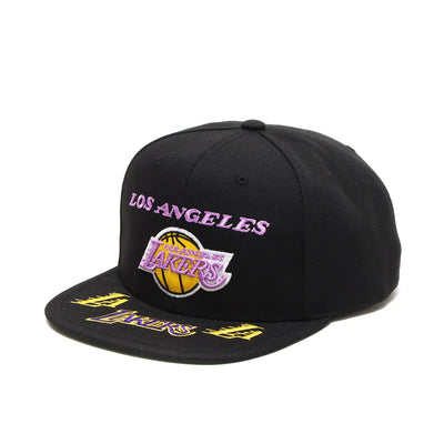 Mitchell & Ness NBA Front Loaded Snapback Hat HWC Los Angeles Lakers Black Front