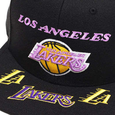 Mitchell & Ness NBA Front Loaded Snapback Hat HWC Los Angeles Lakers Black
