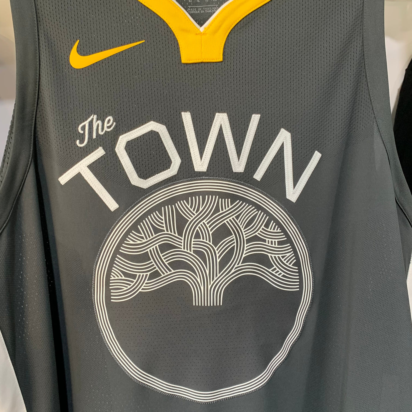Nike Golden State Warriors Custom Swingman Jersey City Edition Grey Logo
