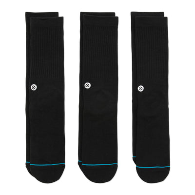 Stance Icon 3 Pack Crew Socks Black