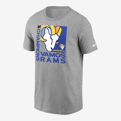Nike 2021 NFC Champions Team Slogan NFL Los Angeles Rams T-shirt